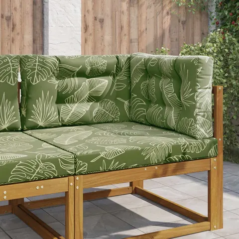 vidaXL Coussin de canapé d'extérieur Tissu Modèle feuille 80 x 80 cm – 491838 – image 1