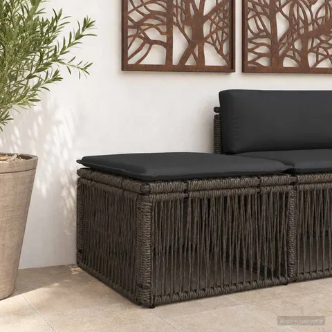 vidaXL Tabouret Gris polyrotin – image 1