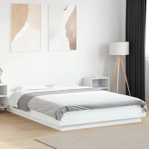 17 Stories Pasol Bed Frame White Double (4'6) – image 1