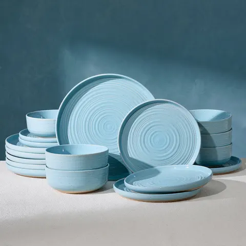 Latitude Run Stoneware Dinnerware Set Piece - Service for 6 Ice Blue – image 1