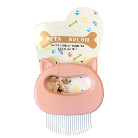 Cat Shaped Pet Grooming Brush Comb Assorted Colours – image 1