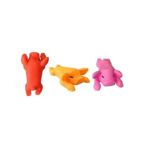 Pet Dog Toy Squeaky Flat Laying Roasted Pig Assorted Colours – image 1