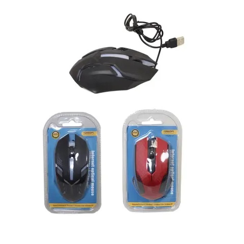Internet Optical Mouse Computer Wired Mouse Assorted Colours – image 1