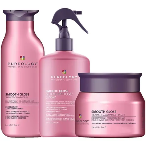 Pureology Smooth Gloss Shampoo, Mask & Silkmorphose Spray Pack – image 1