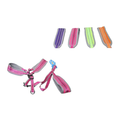 Pet Dog Soft Lead Leash With Harness Assorted Colours – image 1