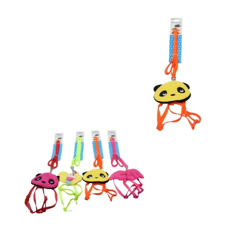Pet Dog Leash With Harness Cartoon Design One Size Small Assorted Designs – image 1