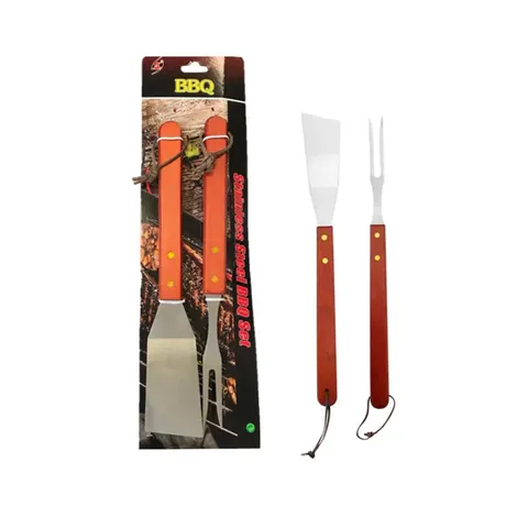 Metal Bbq Meat Carving Fork Spatula Set – image 1