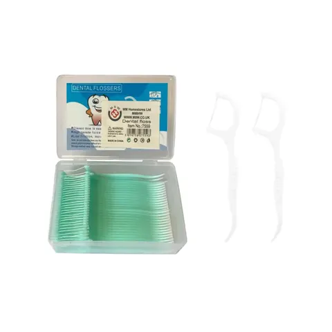 Dental Floss Toothpicks In Plastic Container Assorted Colours – image 1
