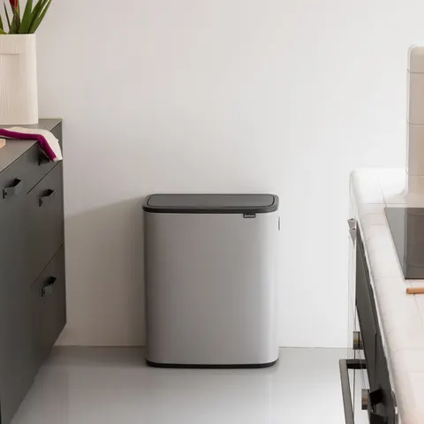 Brabantia Bo Touch Bin, 2 x 30L - Soft Grey Mülleimer – Bild 1