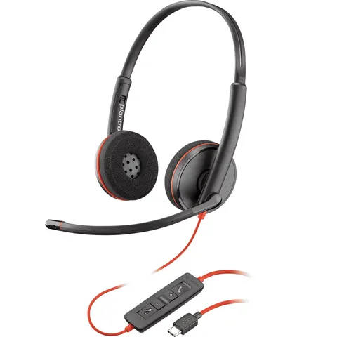 Poly Plantronics Blackwire 3220 Headset, Stereo, USB-C Unified Communication optimiert – Schwarz – Bild 1