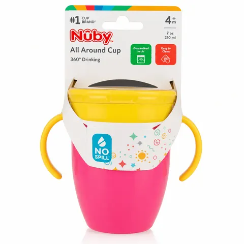 Nuby All Around Short Cup with Handles 210ml Assorted – image 1