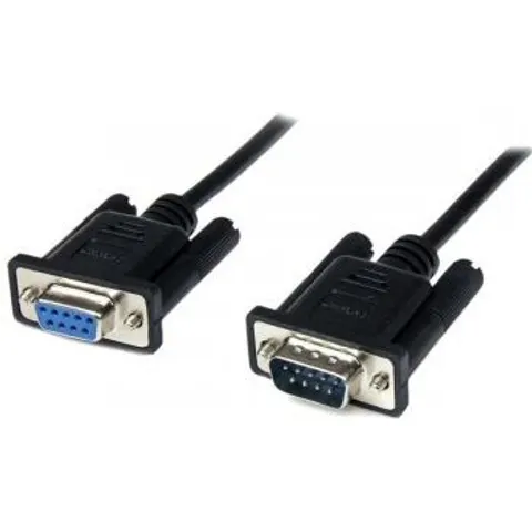 StarTech.com 1 m zwarte DB9 RS232 seriële nullmodemkabel F/M – afbeelding 1