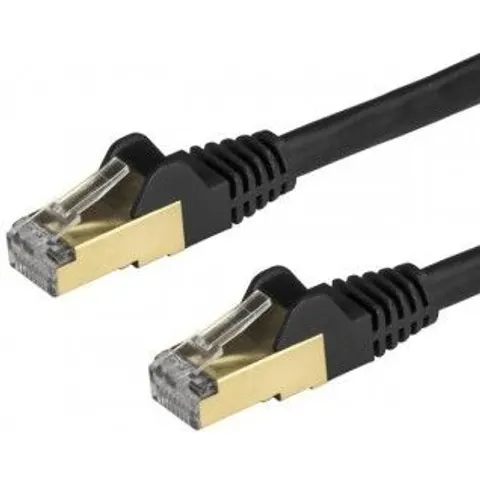 StarTech.com Cable de 2m de Red Ethernet RJ45 Cat6a Blindado STP - Cable sin Enganche Snagless - Neg – imagen 1