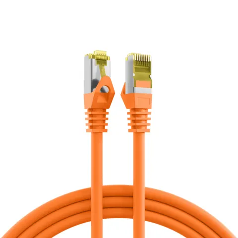 RJ45 Patchkabel Cat.6A S/FTP LSZH, Cat.7 Rohkabel orange 3m – Bild 1