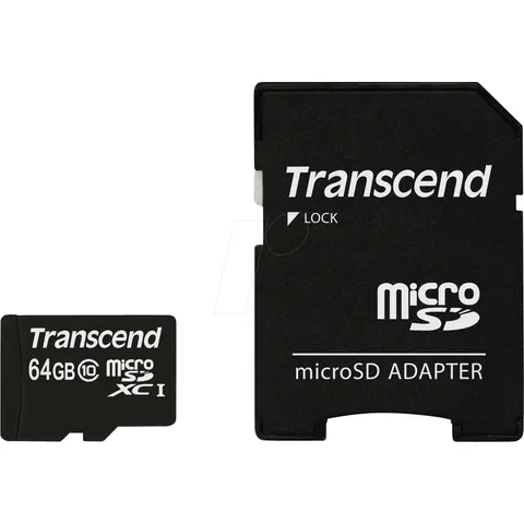 Transcend Micro SDXC 64GB Class 10 300x + SD Adapter – afbeelding 1