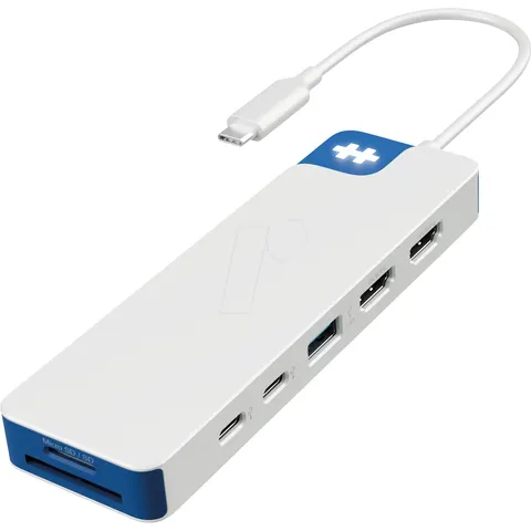 Hyper® HyperDrive Flex 9 Dockingstation Dual 4K HDMI USB-C Hub weiß/blau – Bild 1