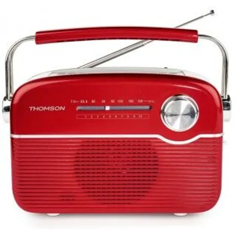 THOMSON - RETRO BLUETOOTH RADIO - SOLAR - Rood – afbeelding 1