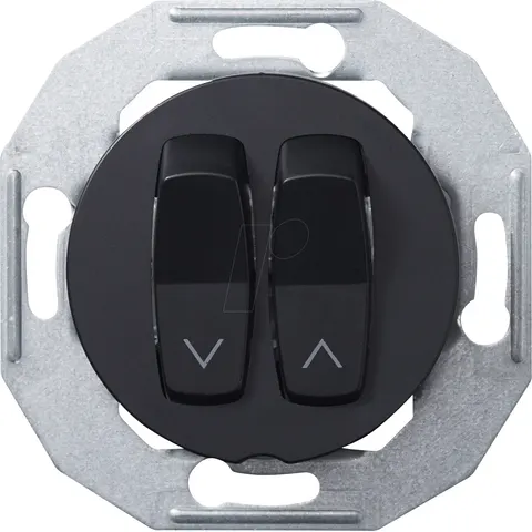 ELSO WDE011254 - Blind switch push-button, with central plate, black, Renova – image 1