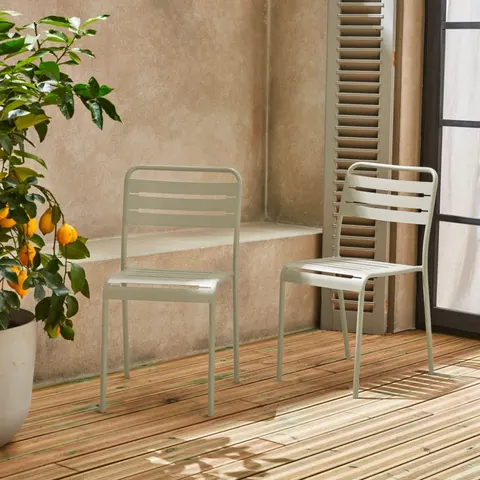 sweeek - Set van 2 tuinstoelen metaal - amélia – 511135 – afbeelding 1