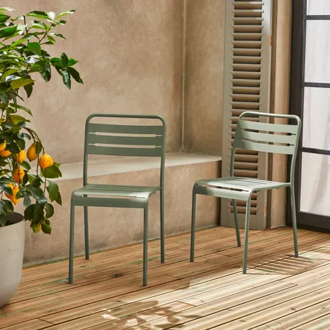 sweeek - Set van 2 tuinstoelen metaal - amélia – 511159 – afbeelding 1