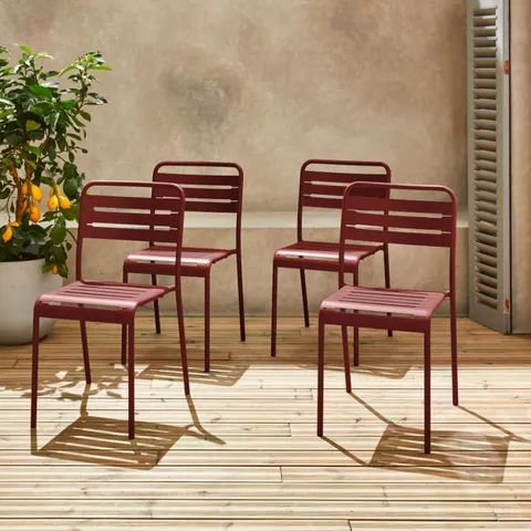sweeek - Set van 4 tuinstoelen metaal - amélia – 525859 – afbeelding 1