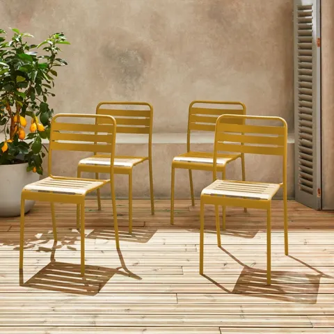 sweeek - Set van 4 tuinstoelen metaal - amélia – 525866 – afbeelding 1