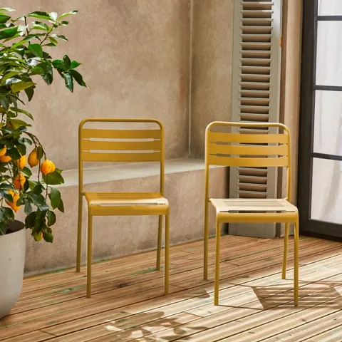 sweeek - Set van 2 tuinstoelen metaal - amélia – 525903 – afbeelding 1