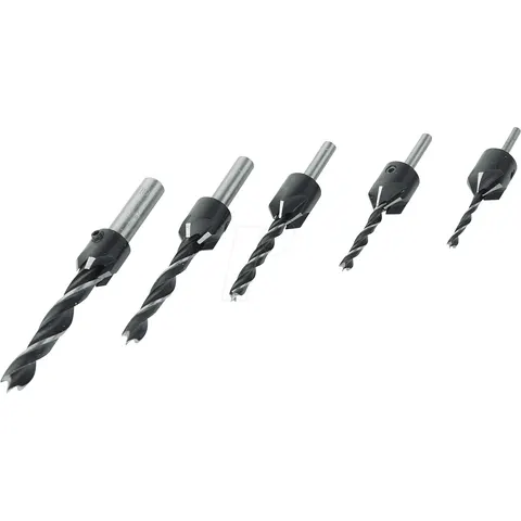 BRÜDER MANNESMANN MAN 54805 - Wood drill bits with countersinks, 5-piece set – image 1