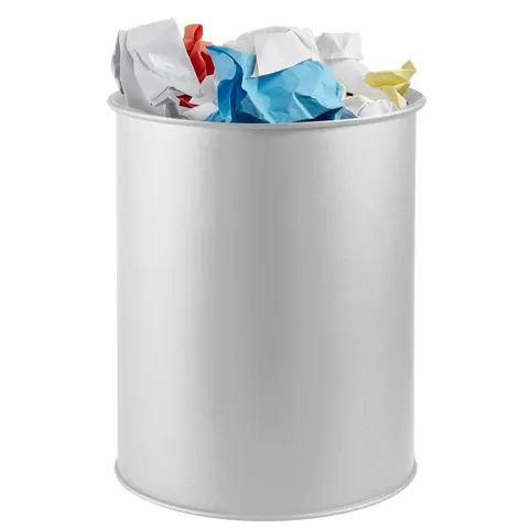 DURABLE 330110 - Waste container, 15 l, metal, round, grey – image 1