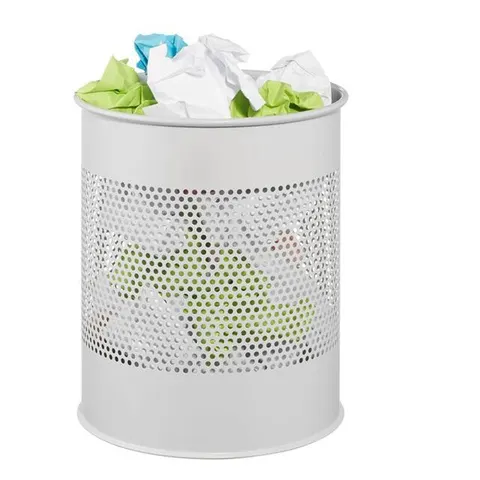 DURABLE 331010 - Waste bin, 15 l, round, metal, grey – image 1