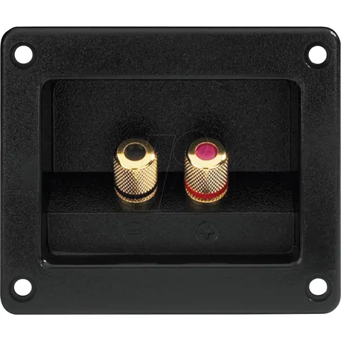 MONACOR MON ST-955GM - Speaker terminal, rectangular, gold-plated solid metal – image 1
