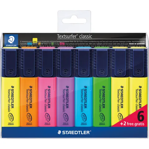 STAEDTLER Textsurfer classic tekstmarker - PROMO set 6 + 2 gratis – afbeelding 1