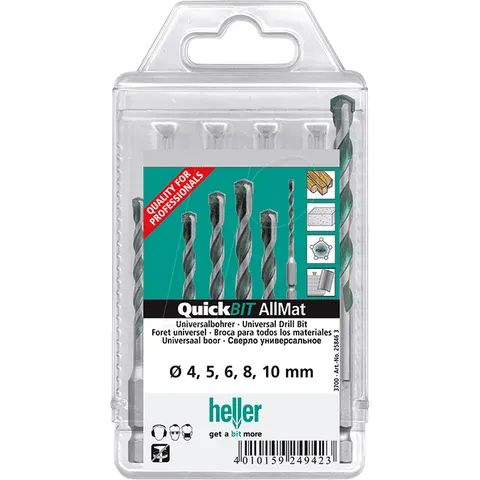 HELLER BOHRER A4-10MM - Universal drill bit AllMat, QuickBit, Set, Ø 4mm - 10mm – image 1