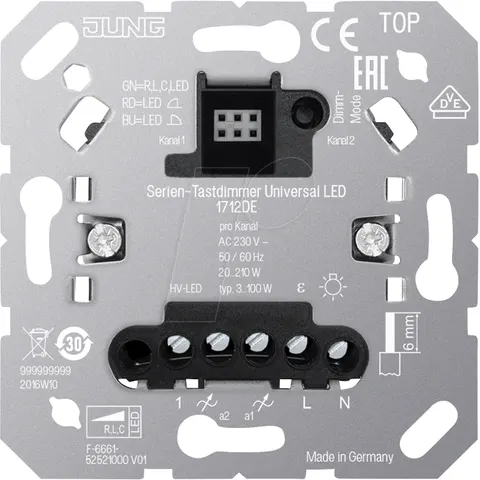 JUNG JG 1712DE - Standard touch dimmer, with extension input – image 1