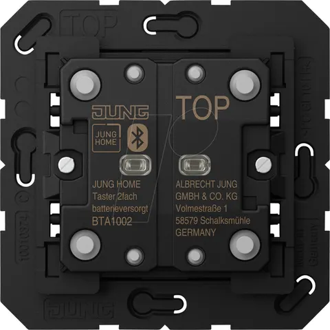 JUNG JG BTA1002 - Bluetooth pushbutton panel, dual, battery-operated – image 1