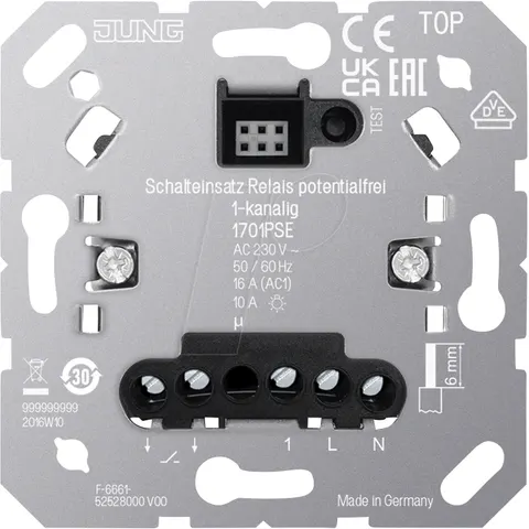 JUNG JG 1701PSE - Switch insert relay, 1-channel, potential-free – image 1