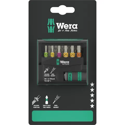 Wera 12 Piece Woodworking Screwdriver Bit Set – image 1