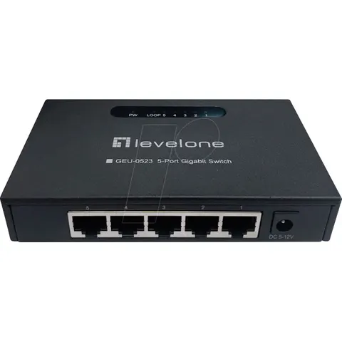 Switch 5 Puertos 10/100/1000Mbps GEU-0523 - LEVELONE – imagen 1