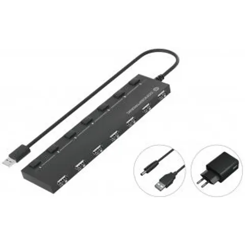 Conceptronic HUBBIES 7-Port-USB-2.0-Hub mit Netzteil – Bild 1