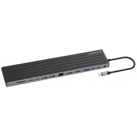 CONCEPTRONIC 14-1 Dock USB-C->2xHDMI/DP/2xUSB-C/+ 18cm sw – Bild 1
