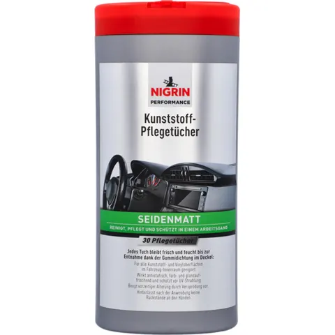 NIGRIN Kunststoff-Pflegetücher seidenmatt, Spenderbox – Bild 1