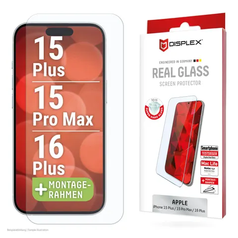 DISPLEX Real Glass iPhone 15 Plus/15 Pro Max/16 Plus – Transparent – Bild 1