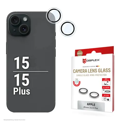 DISPLEX CamGlass Single Lens iPhone 15/15 Plus – Transparent – Bild 1