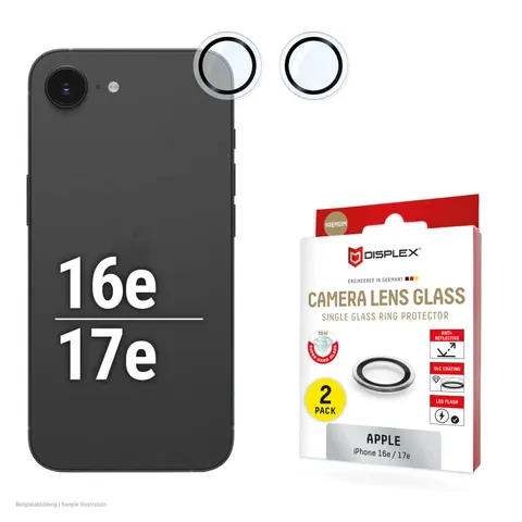 DISPLEX CamGlass Single Lens iPhone 16e/17e – Transparent – Bild 1