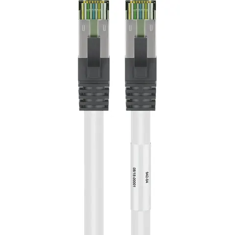Goobay CAT 8.1-patchkabel van 2 m wit, S/FTP, 40 Gbit/s – afbeelding 1