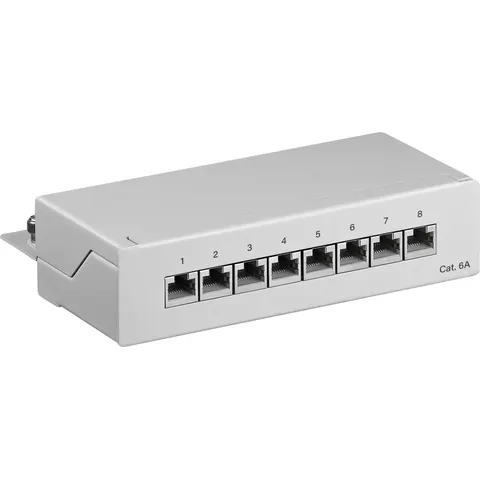 Goobay CAT 6a mini/desktop patchpanel, 8-poorts (1 U) – afbeelding 1