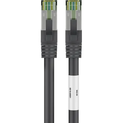 Goobay CAT 8.1 Patchkabel, S/FTP (PiMF), schwarz 0,5m – Bild 1