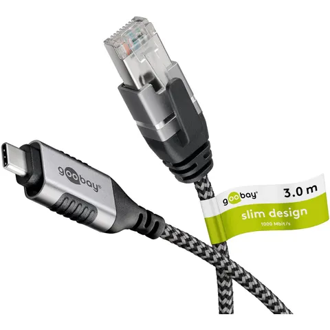 GOOBAY 74404 - Network adapter, cable, USB 3.1 type C, Gigabit Ethernet, 3 m – image 1