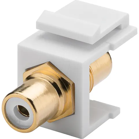 Goobay Keystone-module cinch/RCA, 2 x cinch-bus, wit, verguld – afbeelding 1