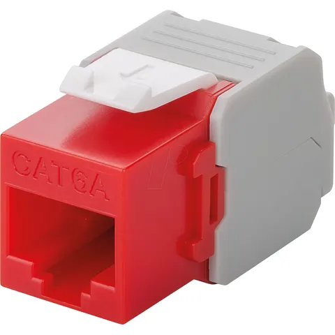 GOOBAY 90689 - Keystone module Cat.6a UTP, RJ45 jack / LSA, red – image 1